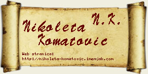 Nikoleta Komatović vizit kartica